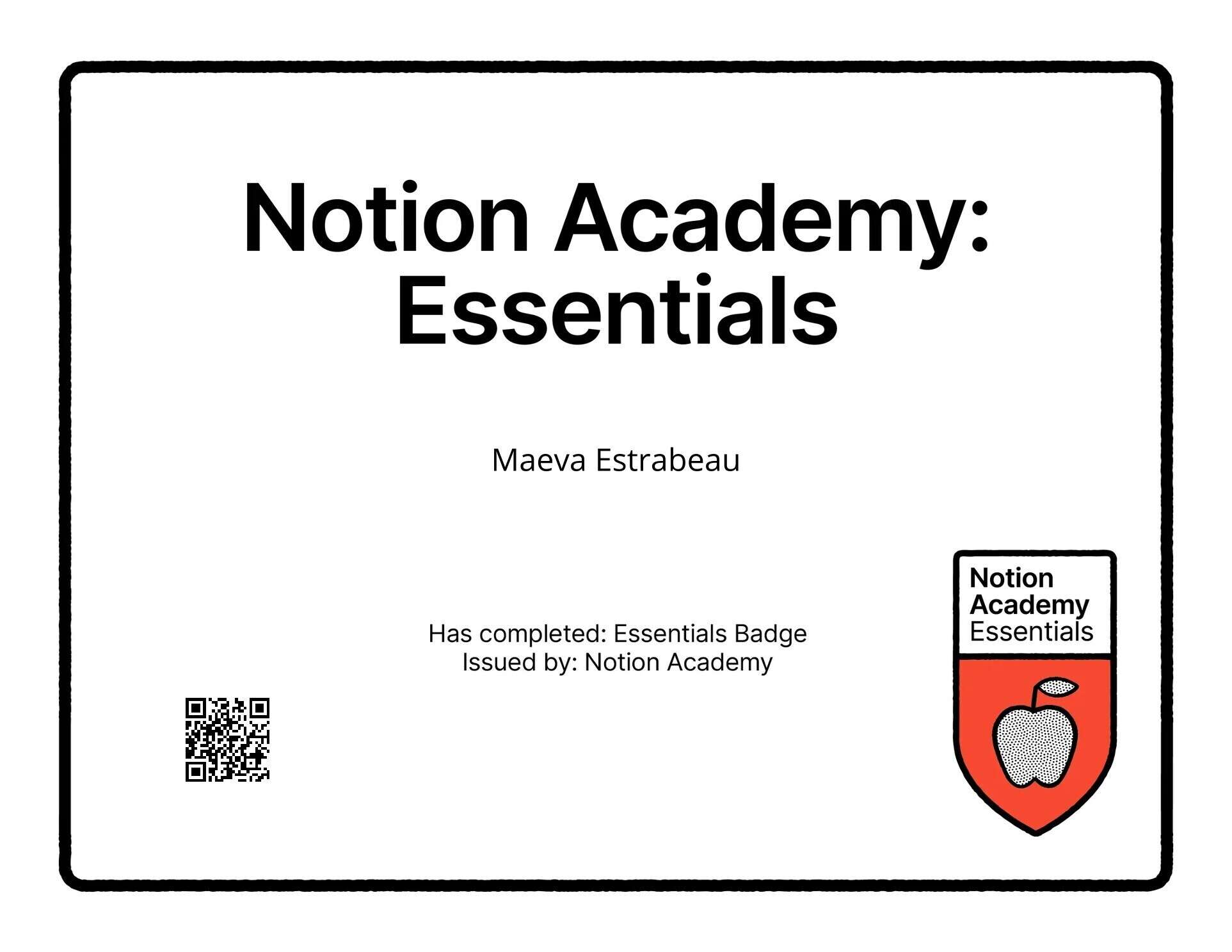Notion Essentials Badge
