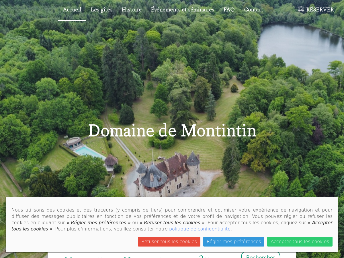 Exemple de site internet de Chambre d'hôte et Gîte à Château-Chervix