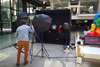 dispositif de l'animation gravity box sur le thème espace pour Engie à Station F à Paris en 2019