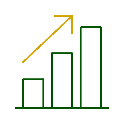 Wired outline 152 bar chart arrow hover growth