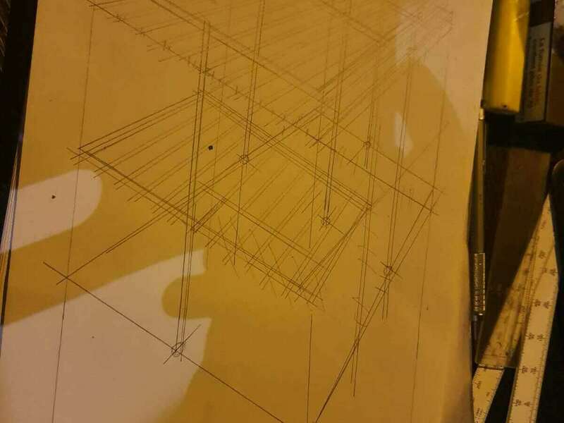 Concept et réalisation d'une structure métallique pour dallage et surélévation d'un étage( implantation d'intérieur)

