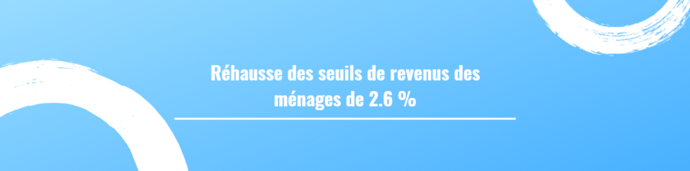 Réhausse des seuils de revenus des ménages de 2.6 % 