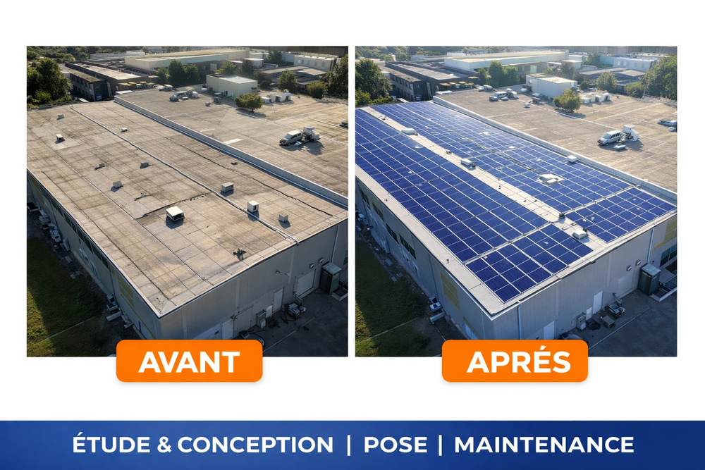 Avenir Énergie réalise des installations photovoltaïques de grande puissance, supérieures à 80 kWc, destinées aux bâtiments tertiaires, industriels et publics