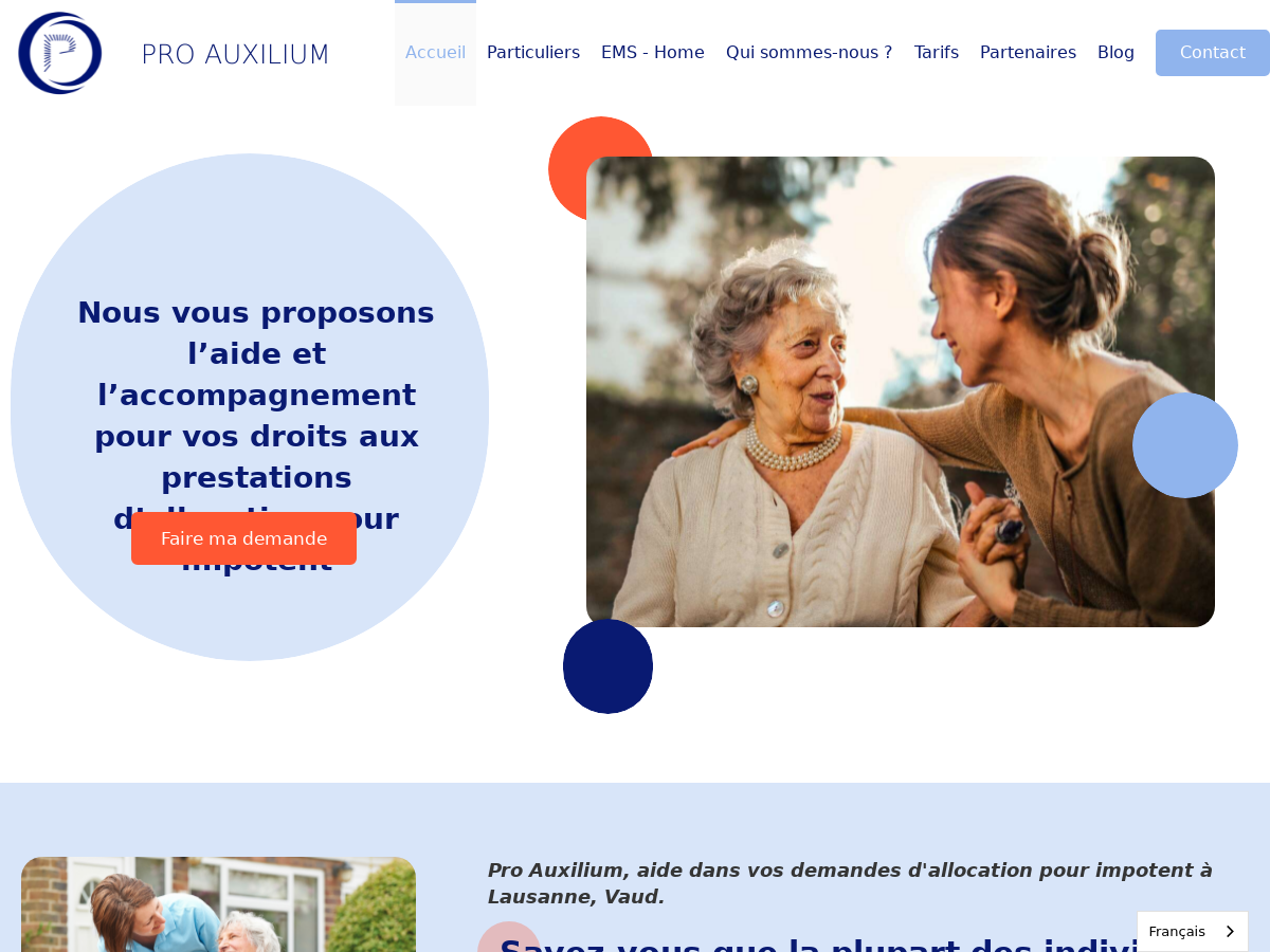 Exemple de site internet de Assistance à la personne