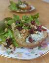 poire rôti au Roquefort noix cranberries