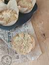 muffin vegan coeur chocolat crumble amande