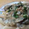 tofu fumé et champignons sauce stroganoff