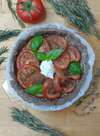 Tarte tomate sans gluten aux éclats de lin