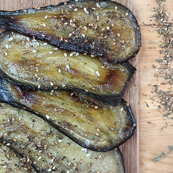aubergine grillée au zaatar