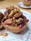 pomme rôtie cannelle noix cranberries
