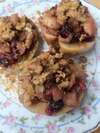 pomme rôtie cannelle noix cranberries