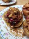 pomme rôtie cannelle noix cranberries