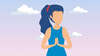 Personne pratiquant exercices relaxation dynamique mouvements doux