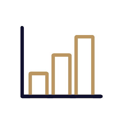 Loop wired outline 153 bar chart growth