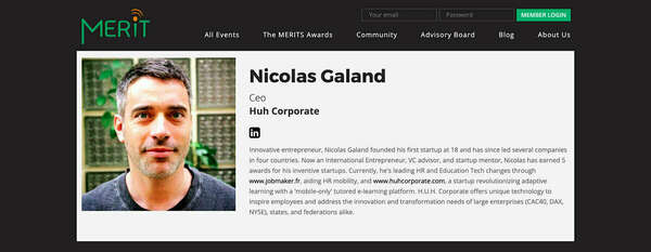 Paris accueillera le MERIT Summit 2023 avec une intervention de Nicolas Galand, CEO de HUH Corporate