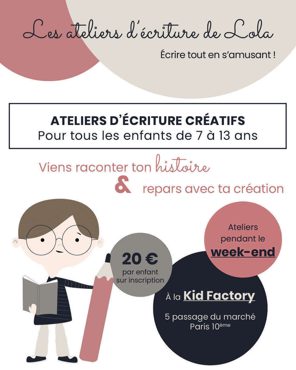 Ateliers d'écriture créatifs pour enfants