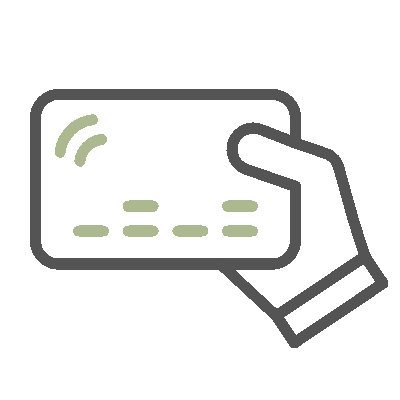 Wired outline 2365 tapping credit card hover pinch