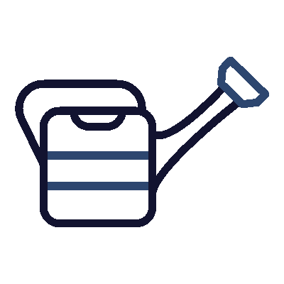 Wired outline 1849 watering can hover pinch