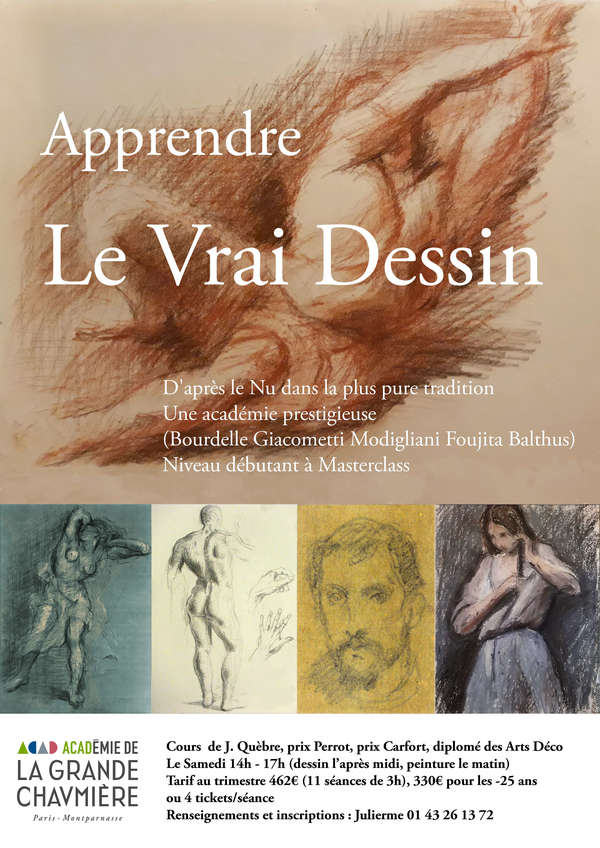 Le cours de dessin de Jérôme Quèbre reprendra le samedi 12 janvier à 14h00.