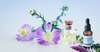 Flacons huile essentielle fleurs violet pour apaisement naturel