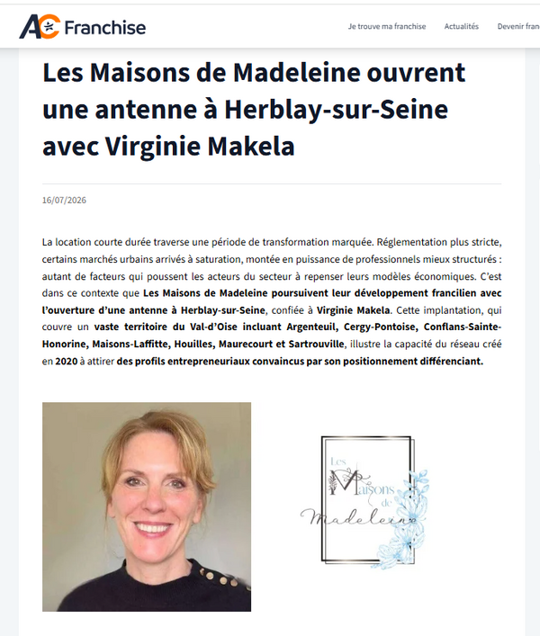 AC Franchise met en lumière le développement des Maisons de Madeleine