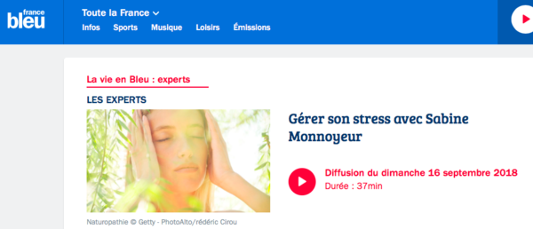 Radio France Bleu Interview sur le Stress