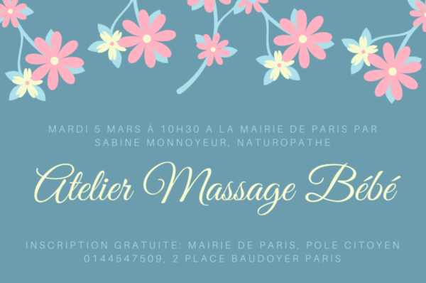 Atelier MASSAGE BEBE Mardi 5 Mars