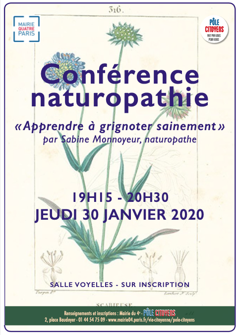 Conférence " Apprendre à grignoter sainement " Jeudi 30 Janvier 