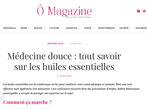 Médecine douce, tout savoir sur les huiles essentielles