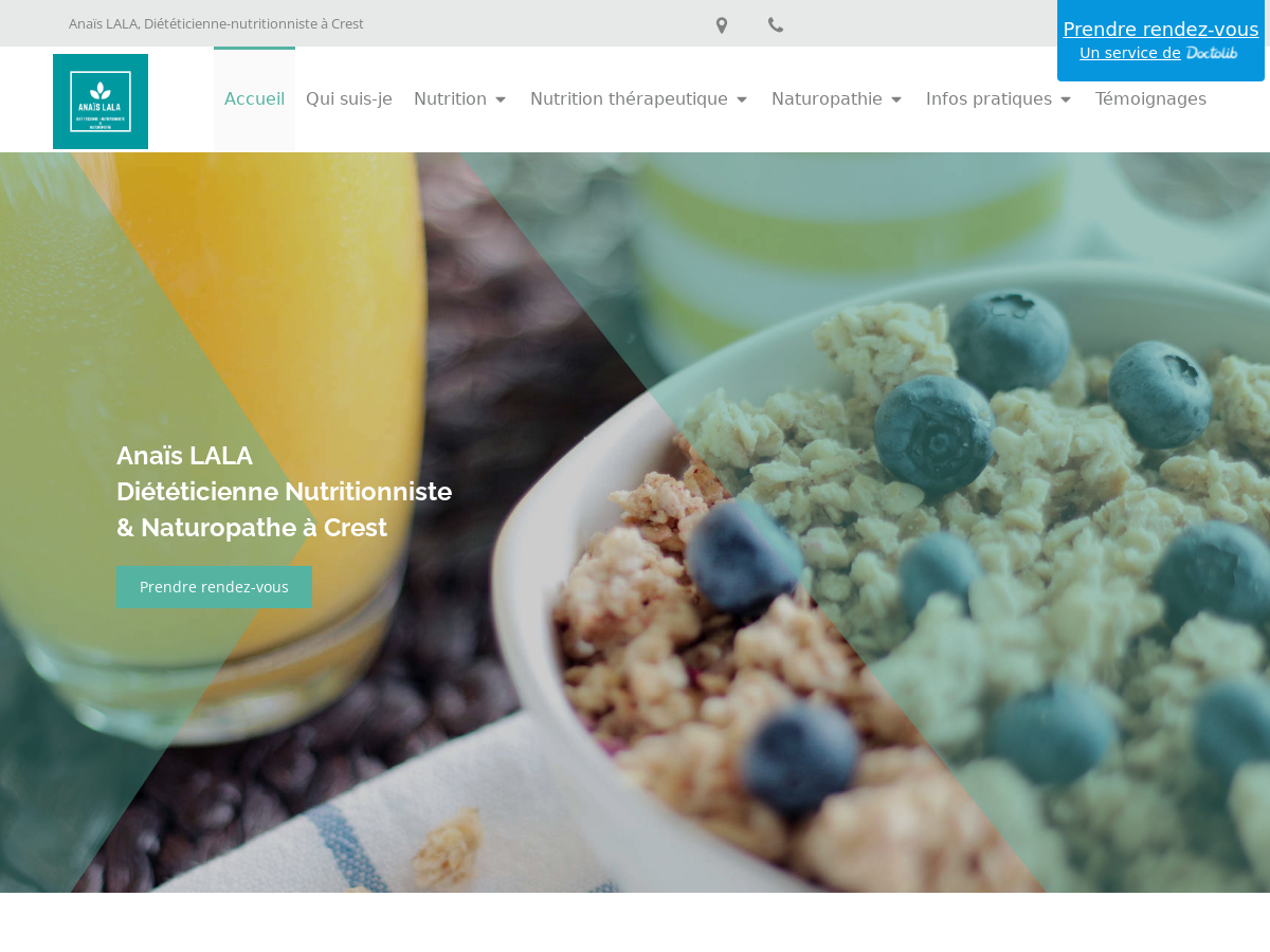 Exemple de site internet de Diététique et Nutrition à Crest