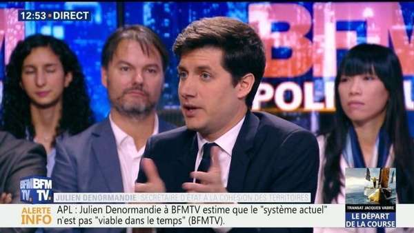 Invitation à l’émission BFM politique avec Julien de Normandie Secrétaire d’Etat à la cohésion des territoires