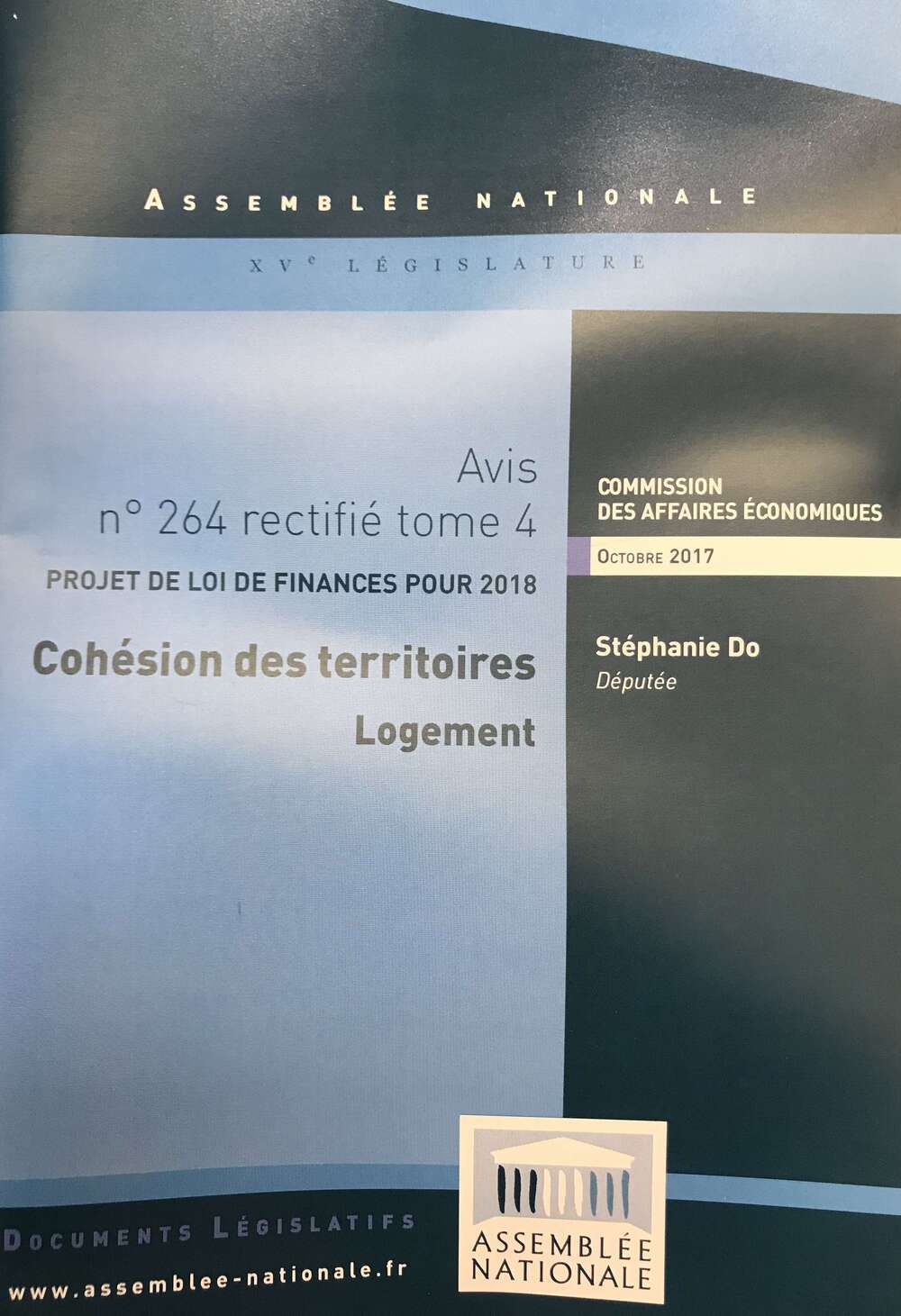 Rapport pour avis budgétaire sur le logement dans le cadre du projet de loi de finances pour 2018