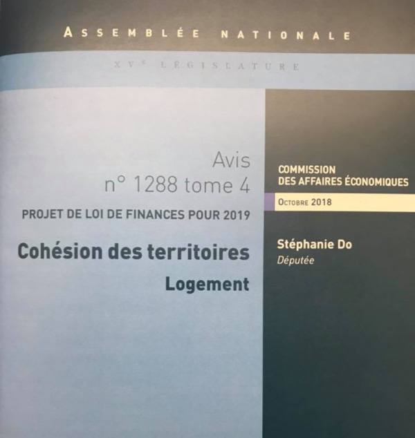 Rapport pour avis budgétaire sur le logement dans le cadre du projet de loi de finances pour 2019