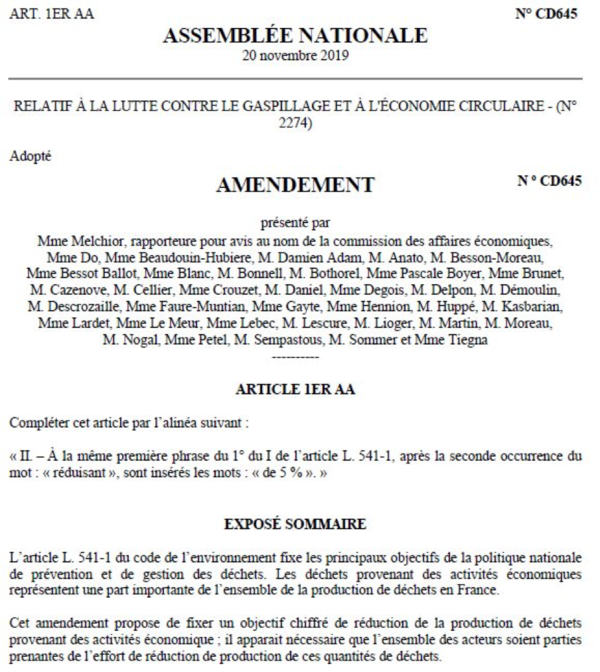 Adoption de mon amendement numéro CD645