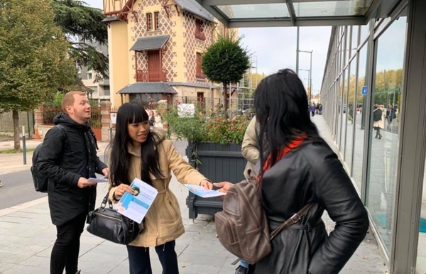 Opération tractage au marché de Chelles : informer et échanger sur le Grand Débat organisé à Emerainville le jeudi 31 janvier 2019