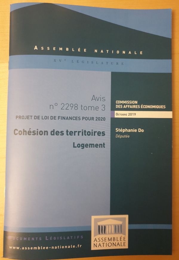 Mon Rapport pour avis budgétaire sur le logement dans le cadre du projet de loi de finances pour 2020