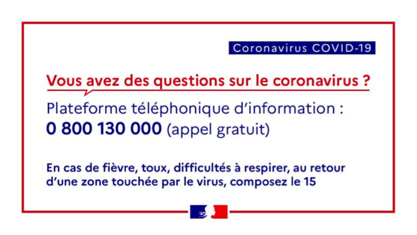 Coronavirus : Principaux messages du Gouvernement