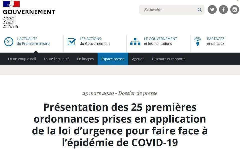 Covid-19 - Adoption des ordonnances d'urgences pour faire face à l'épidémie de Covid-19
