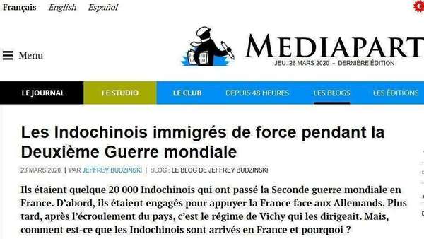 Vietnamiens qui ont été réquisitionnés pendant la Seconde Guerre mondiale : article de Médiapart qui reprend ma proposition de résolution à ce sujet