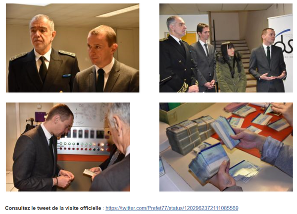 Visite du Centre national de fabrication des titres à Lognes avec le secrétaire d'État auprès du Ministre de l'Action et des Comptes Publics