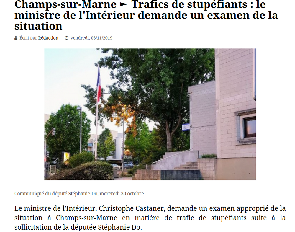 Mon action face au trafic de stupéfiants dans la circonscription