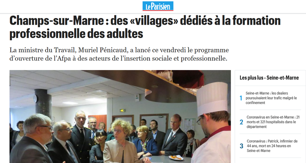 J’ai accueilli la Ministre du travail, Muriel Pénicaud, à l’Afpa de Champs-sur-Marne