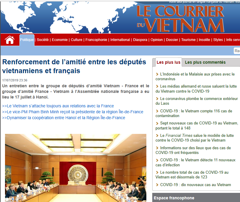 Entretiens avec les pouvoirs publics et politiques dans le cadre du déplacement de la délégation interparlementaire du groupe d’amitié France-Vietnam
