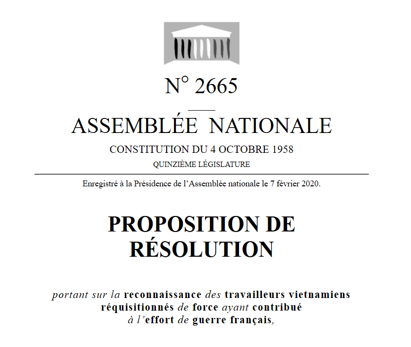 Proposition de résolution n°2665