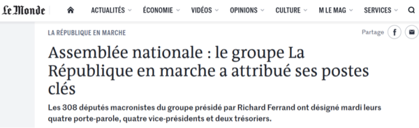 Elue trésorière adjointe du Groupe LaREM