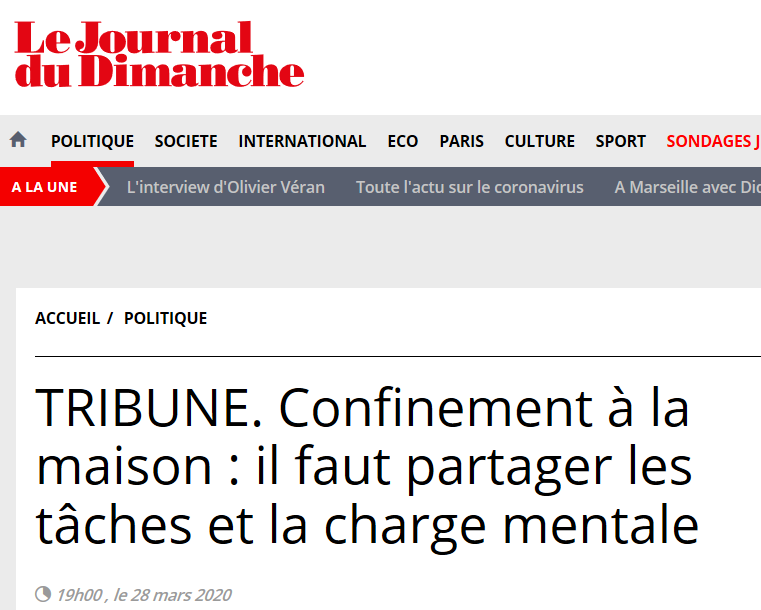 J’ai signé la tribune initiée par ma collègue Fiona Lazaar sur les inégalités domestiques dans le contexte du confinement