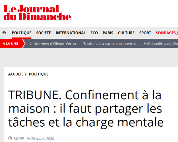 J’ai signé la tribune initiée par ma collègue Fiona Lazaar sur les inégalités domestiques dans le contexte du confinement