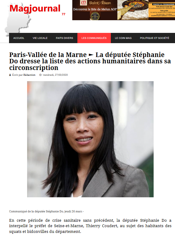 Actions humanitaires dans ma circonscription – Covid-19