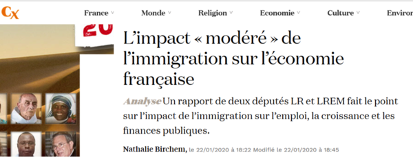 La Croix a consacré un article à mon rapport sur l’immigration