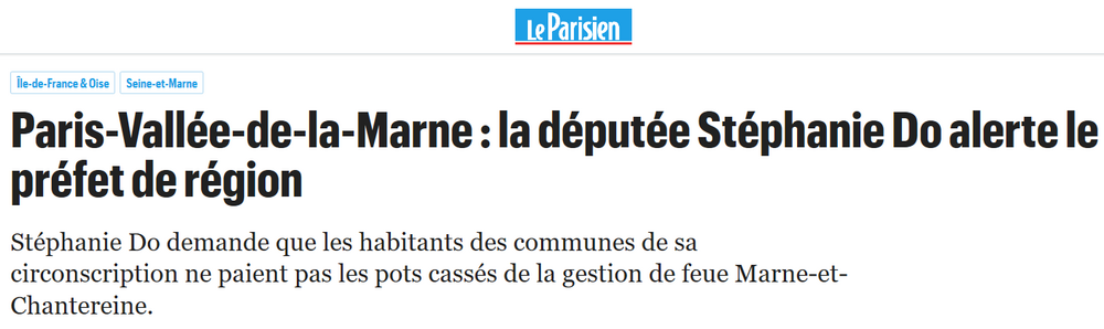 Ma lettre au Préfet de Paris et de la Région Île-de-France sur le remboursement d’une subvention requis auprès de la Communauté d'Agglomération Paris-Vallée-de-la-Marne